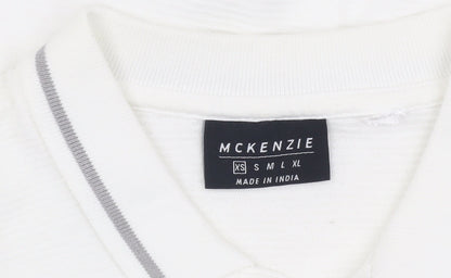 McKenzie Men's White Polo Shirt, Size S, Casual Cotton