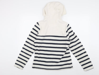Craghoppers Women's Ivory Striped Fleece Hoodie, Size 10