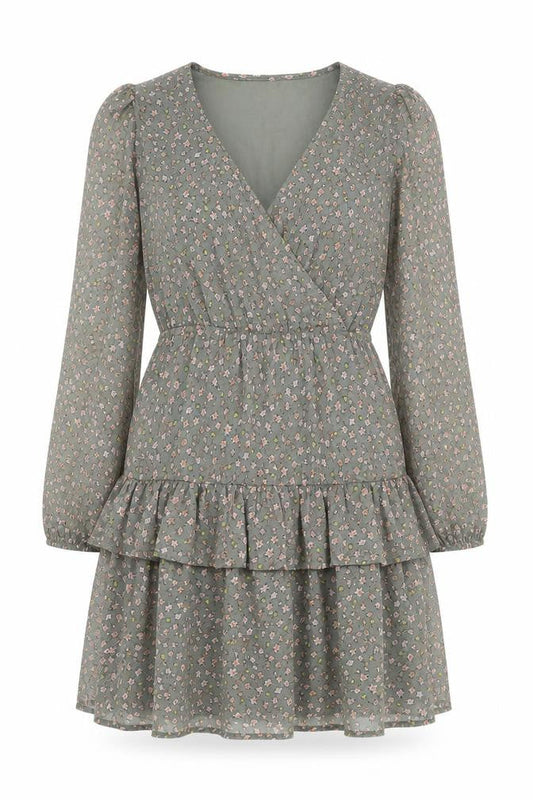 Front view of Jacqueline de Yong Women's Floral Wrap Dress, size 6