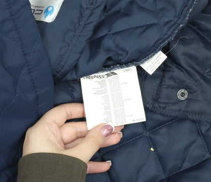 Mens UK Size M Trespass Blue Quilted Coat