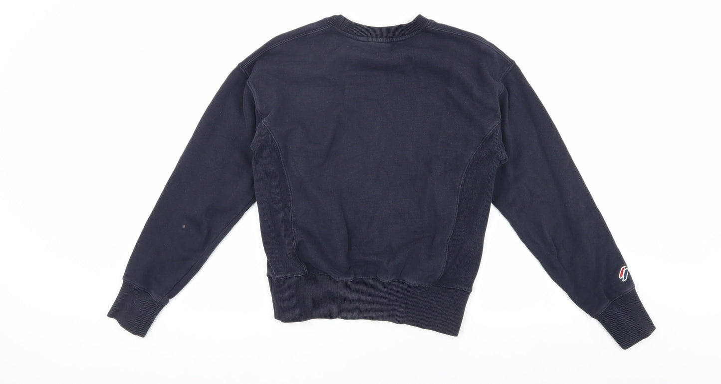 Superdry Women's Black Sweatshirt UK 8 with Logo Accents