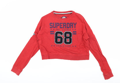 Superdry Women Red XS Pullover Sweatshirt - Sporty Casual