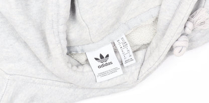 Adidas Womens Grey Pullover Hoodie XS Logo Casual
