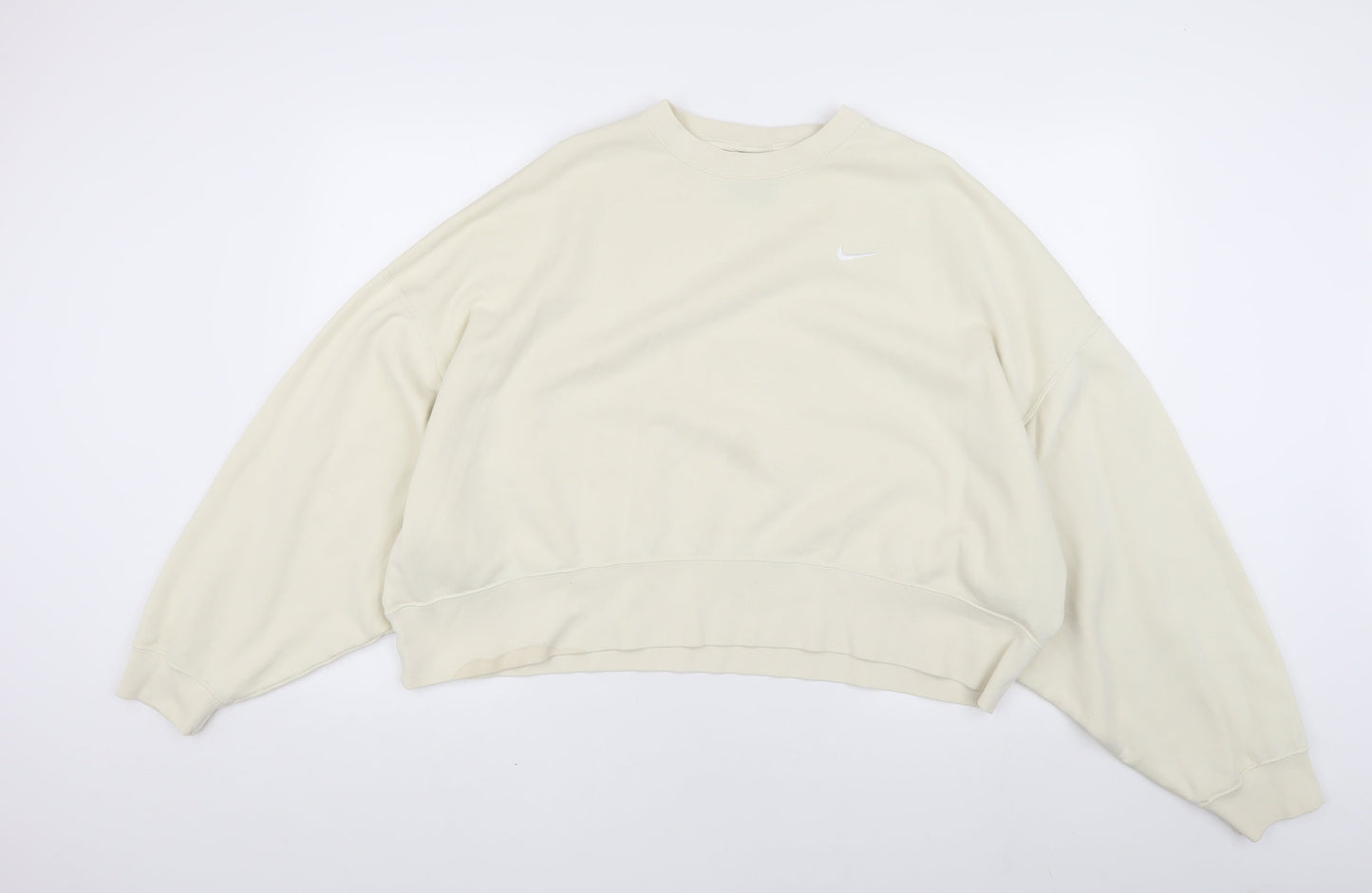 Nike Women's Ivory Pullover Sweatshirt, Size L, Logo Accent