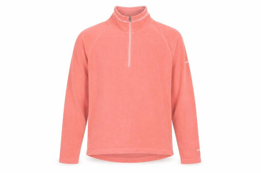Front view of Trespass Pink unisex xl fleece sweatshirt 1/2 zip