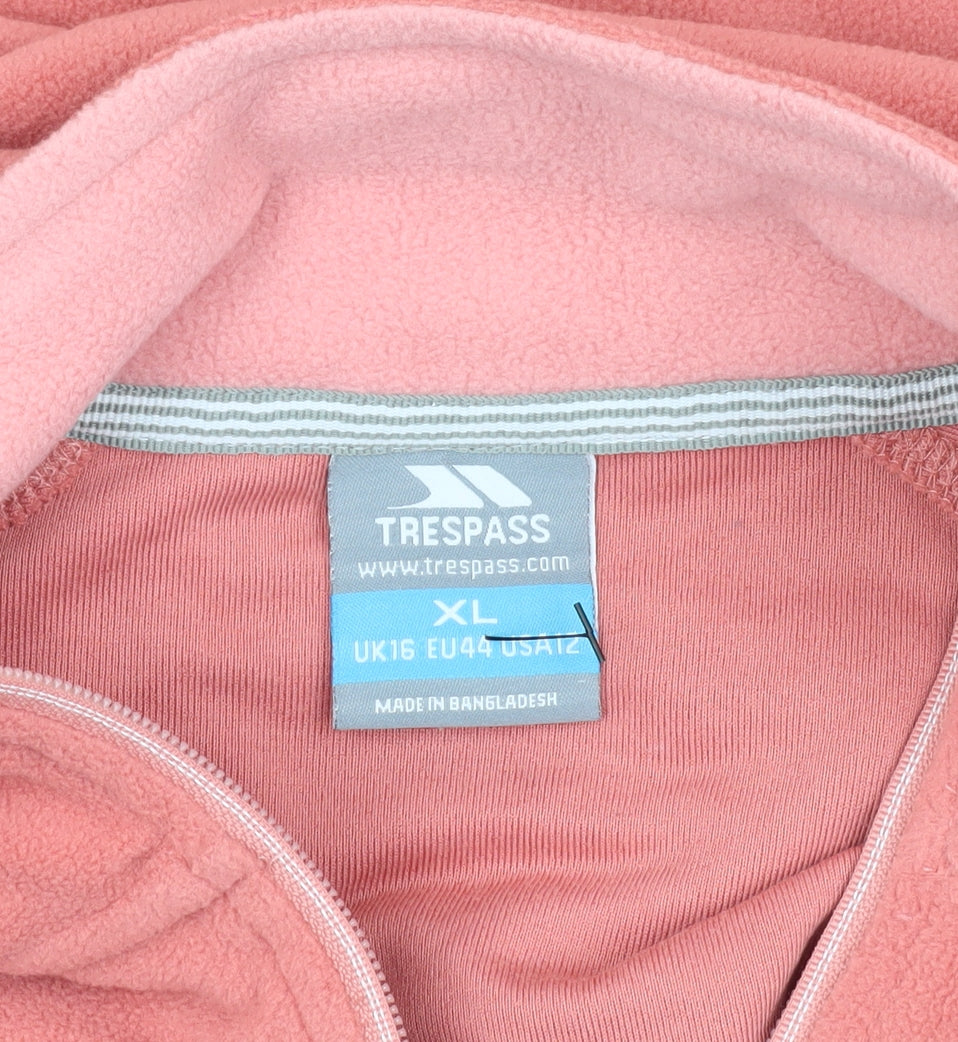 Trespass Pink Unisex XL Fleece Sweatshirt 1/2 Zip