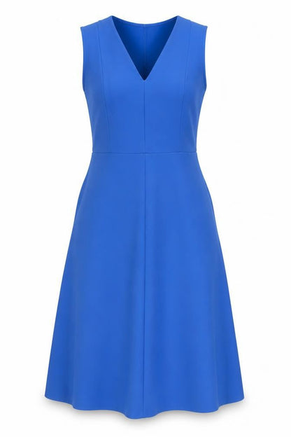 Jigsaw Blue V-Neck Sleeveless Dress Women L