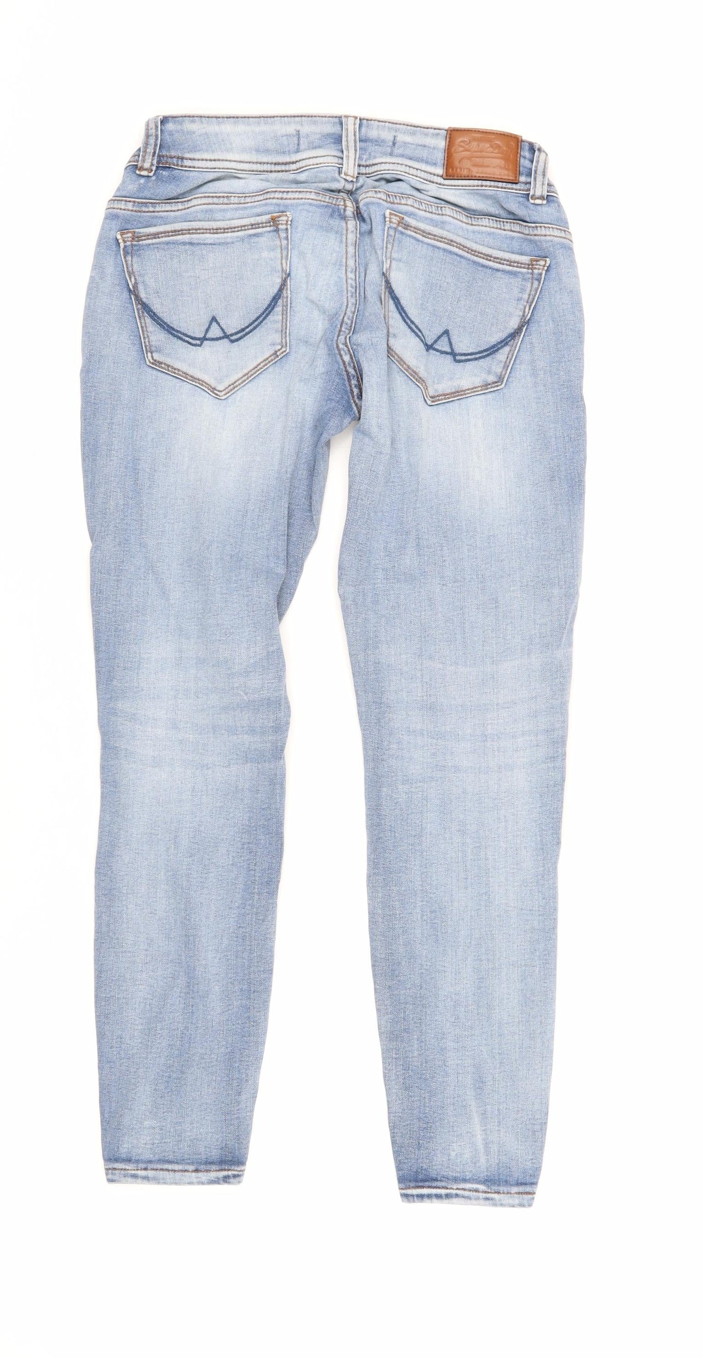 Womens UK Size 6 Superdry Regular Fit Skinny Blue Jeans