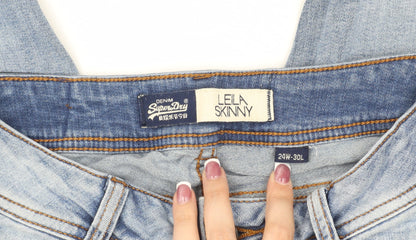 Womens UK Size 6 Superdry Regular Fit Skinny Blue Jeans