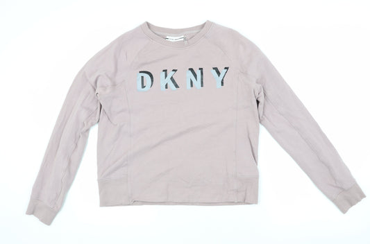 DKNY Women's Beige Logo Sweatshirt Size S