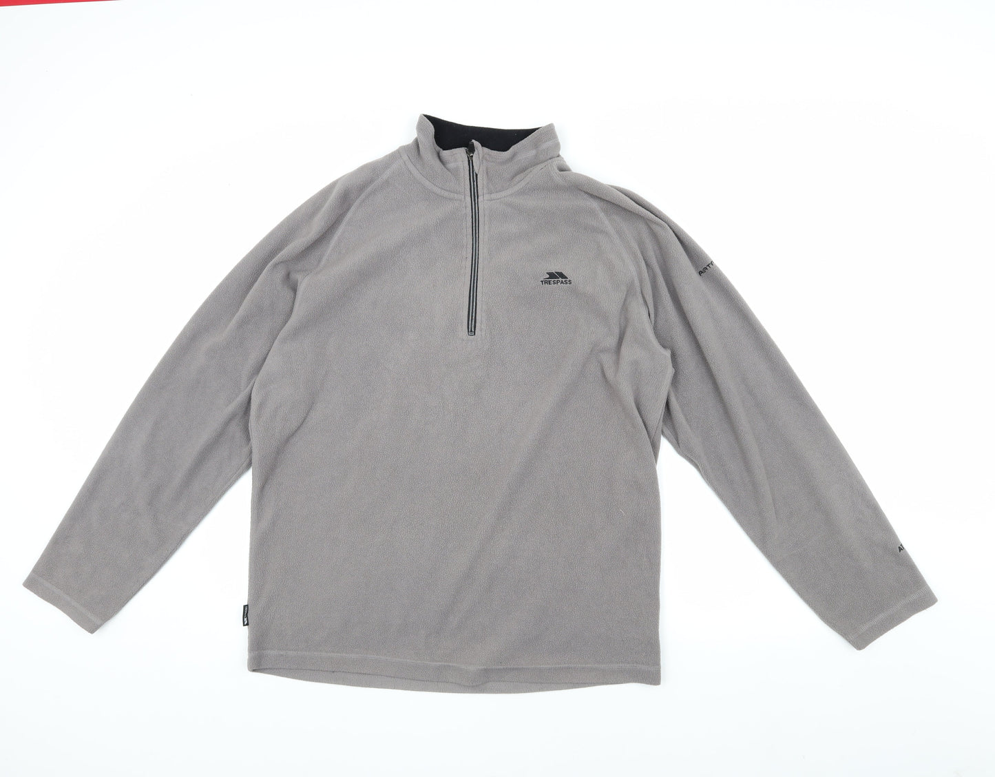 Mens UK Size L Trespass Grey 1/4 Zip Sweatshirt