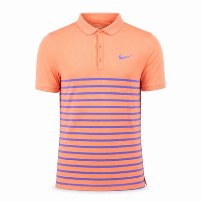 Nike Men's Orange Striped Polo XS