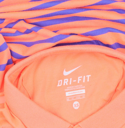 Nike Men's Orange Striped Polo XS