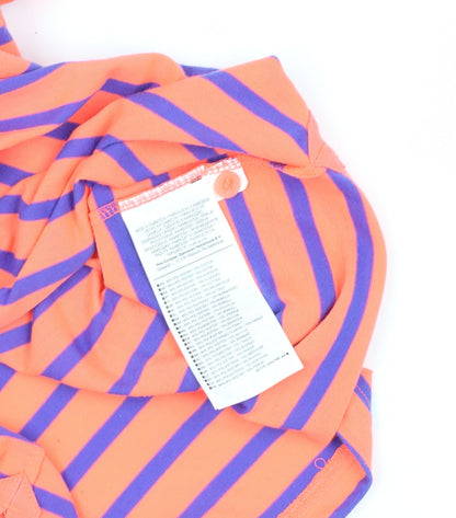 Nike Men's Orange Striped Polo XS