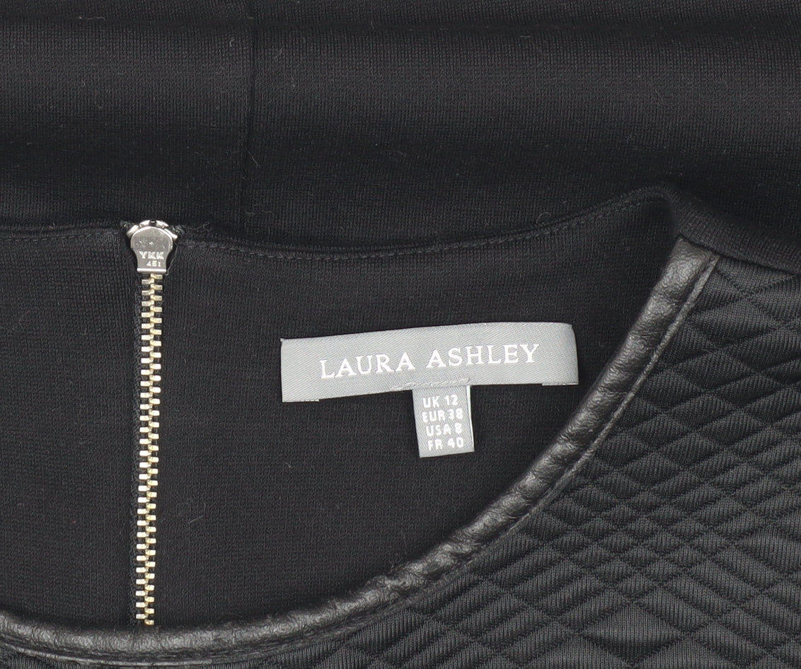 Laura Ashley Women's Black Quilted Blouse UK 12