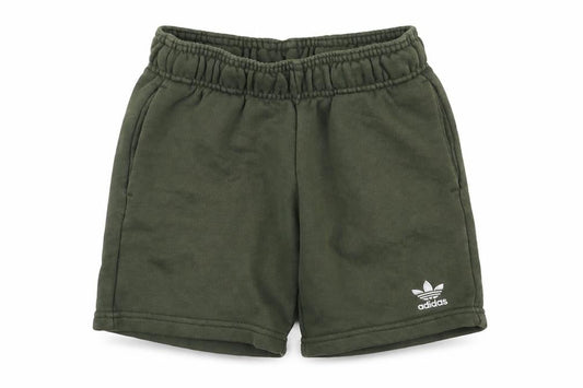 Front view of Adidas boys’ green athletic shorts 5-6 years