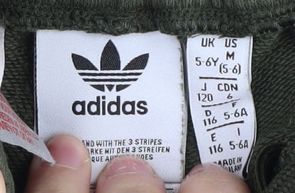 Adidas Boys Green Athletic Shorts 5-6 Years