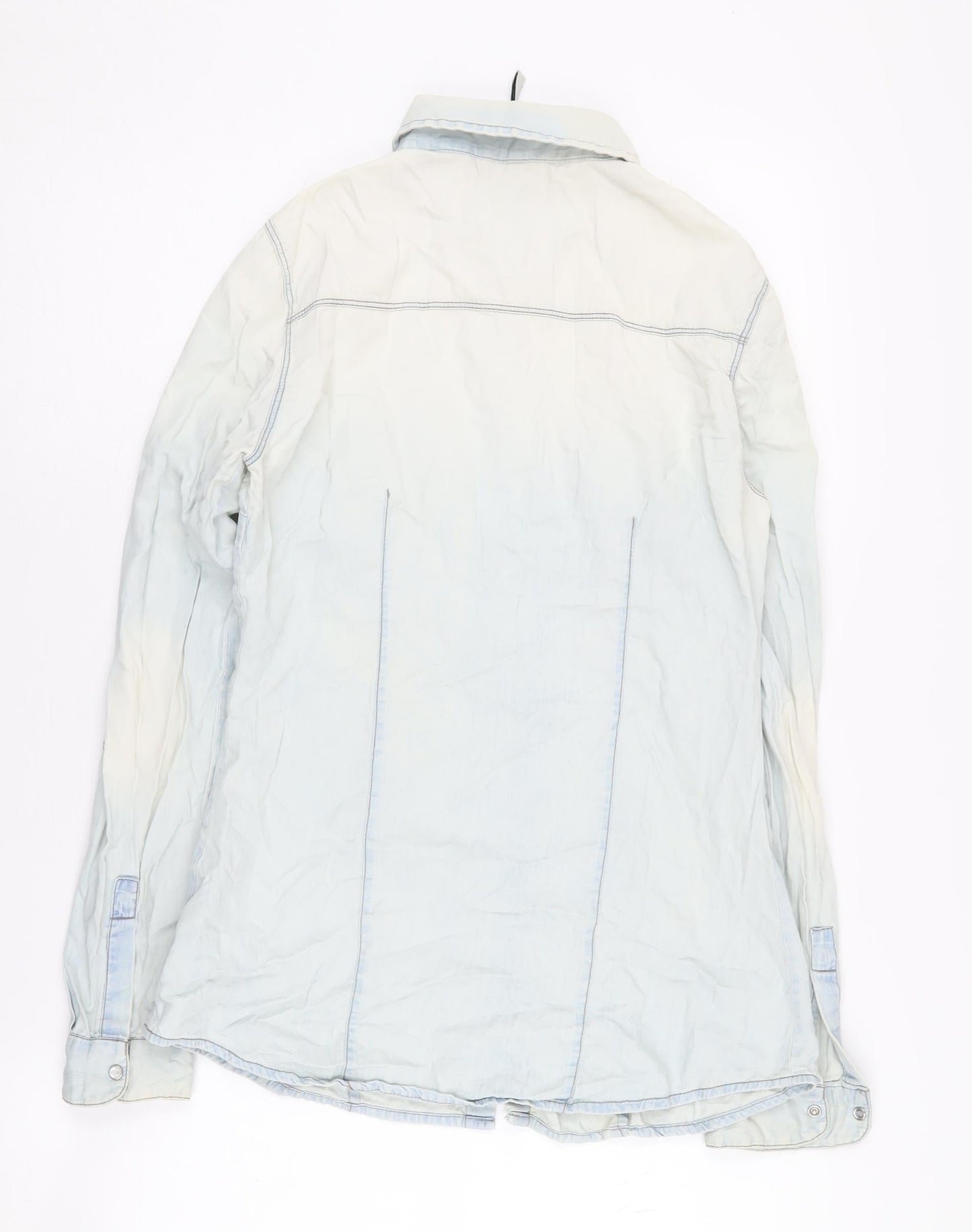 Womens UK Size S Stradivarius Blue  Button-Up