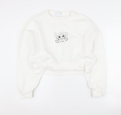 Primark Disney Stitch Women's White Pullover Sweatshirt