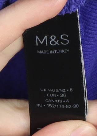Womens UK Size 8 Marks and Spencer Blue Pullover Sweatshirt
