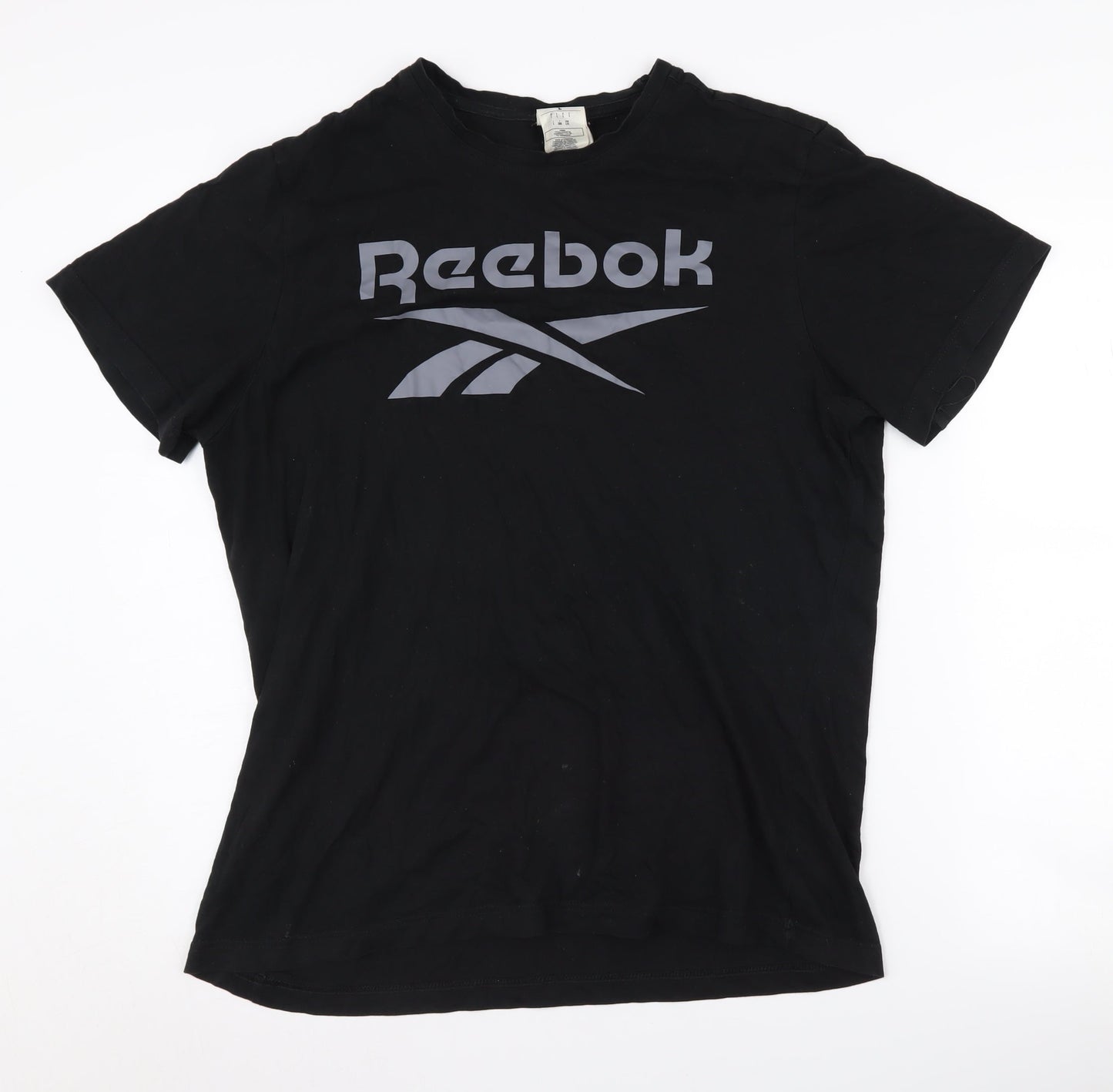 Reebok Men's Black Large Crew Neck Logo T-Shirt