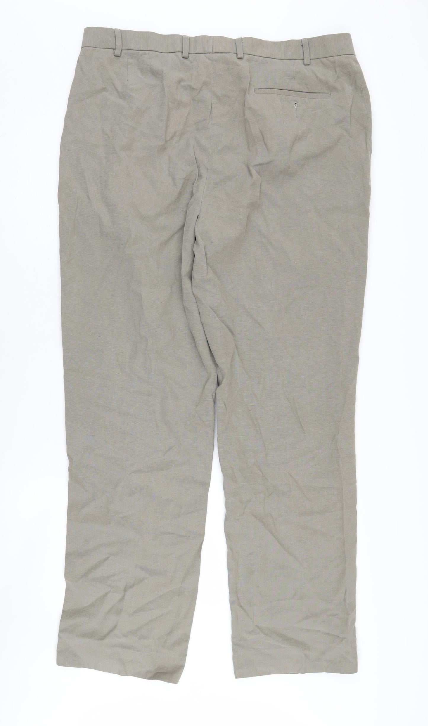 Marks & Spencer Beige Pleated Men's Trousers - 38 in Waist