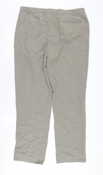 Marks & Spencer Beige Pleated Men's Trousers - 38 in Waist