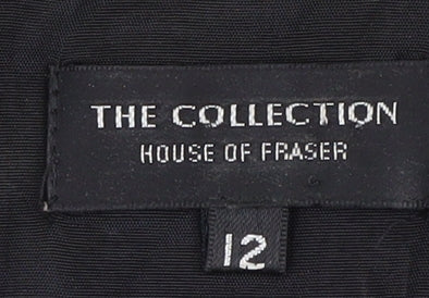 House of Fraser Women's Black Geometric Sleeveless Dress, Size 12