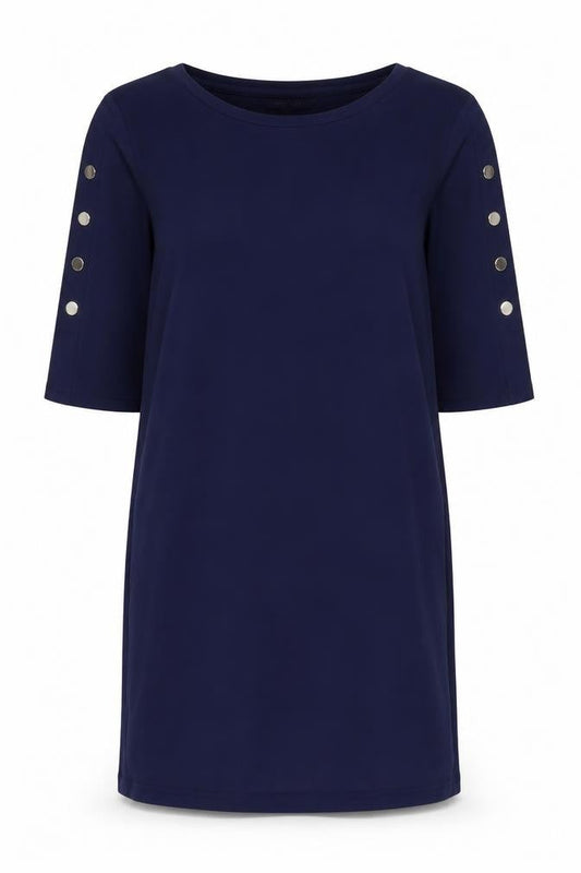 Front view of Long Tall Sally Women's Blue Shift Dress, S