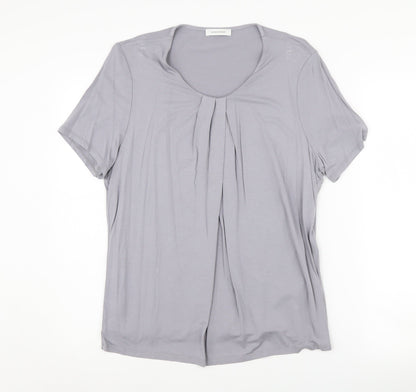 Windsmoor Women's Grey Basic T-Shirt M Scoop Neck