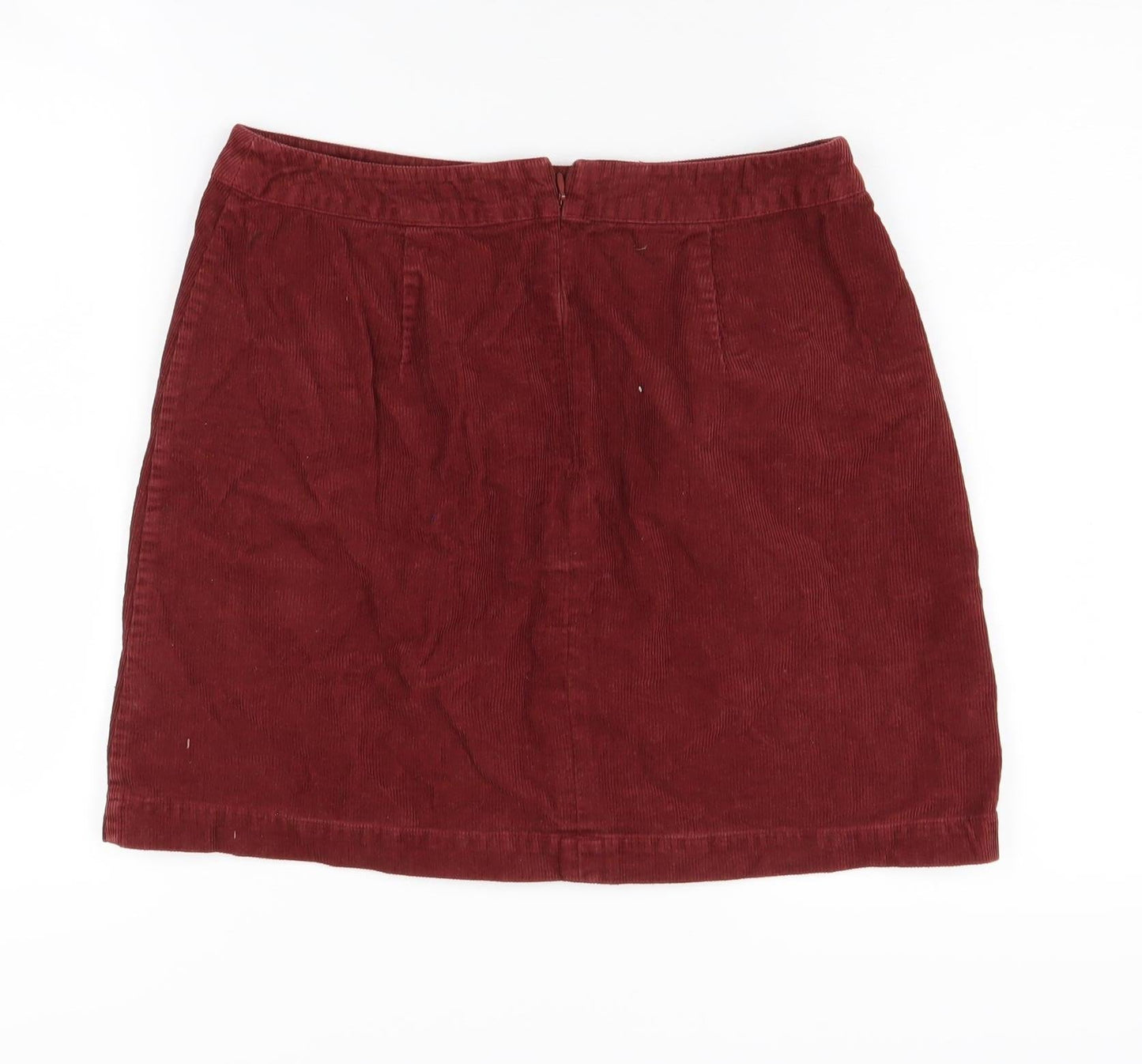 Oasis Women's Red Cotton Corduroy Pencil Skirt Size 10