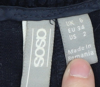 Womens UK Size 6 ASOS Regular Fit  Black Trousers