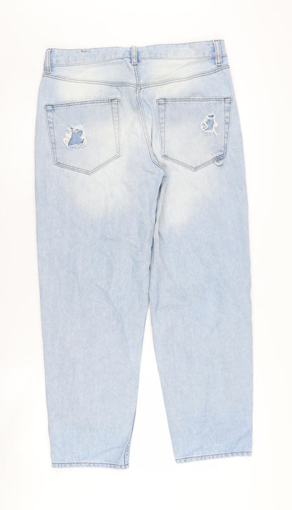 Asos Women's Blue Mom Jeans Size 30 Distressed Denim