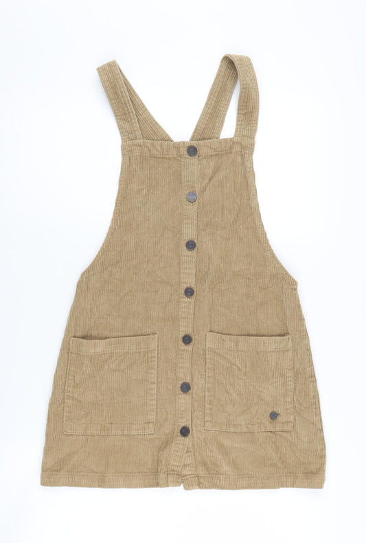 Pull&Bear Women's Brown Corduroy Pinafore Dress, Size S