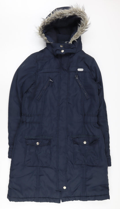 YIGGA Girls Blue Parka Coat, Size 14, Long Hooded