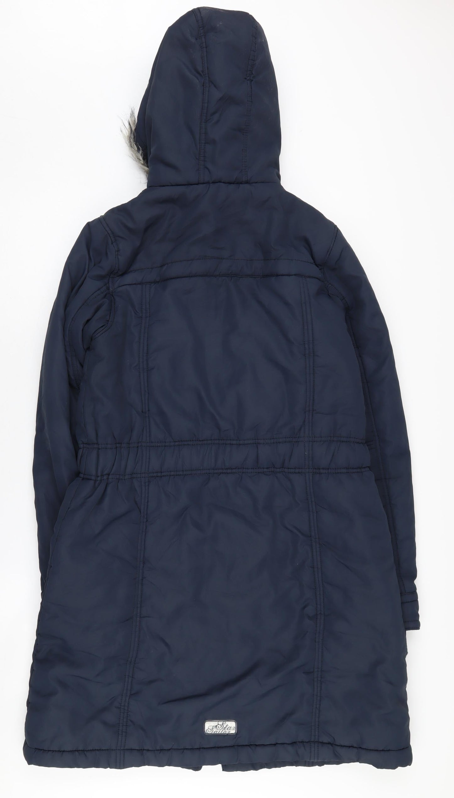 YIGGA Girls Blue Parka Coat, Size 14, Long Hooded