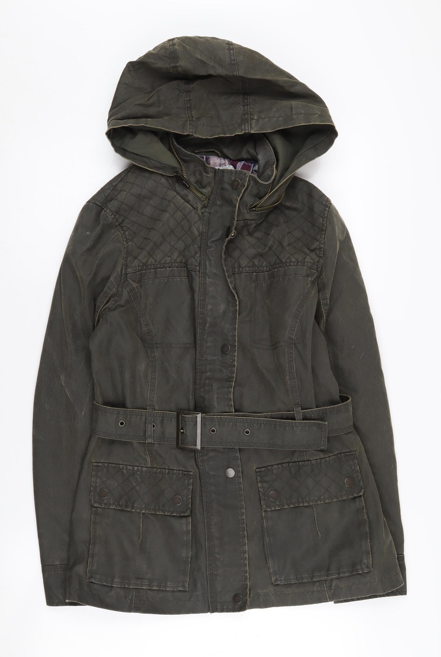 Womens UK Size 10 Marks and Spencer Green Parka Coat