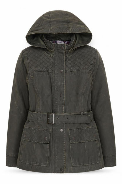 Marks & Spencer Women's Green Hooded Parka Jacket Size 10