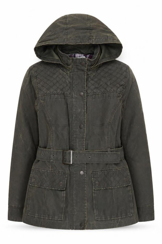Marks & Spencer Women's Green Hooded Parka Jacket Size 10
