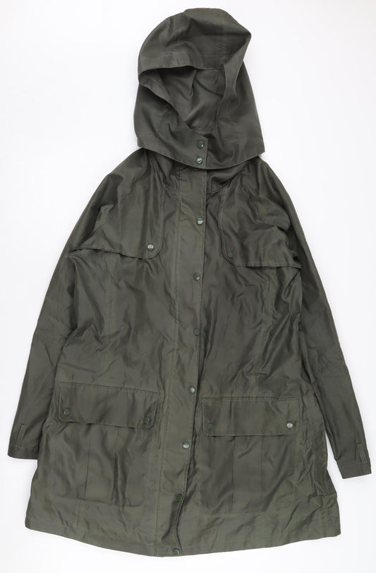 Womens UK Size 12 Cotton Traders Green Parka Coat