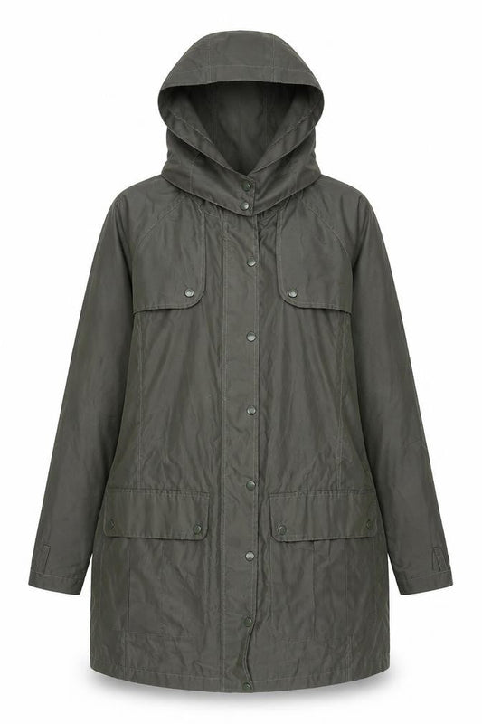 Womens UK Size 12 Cotton Traders Green Parka Coat
