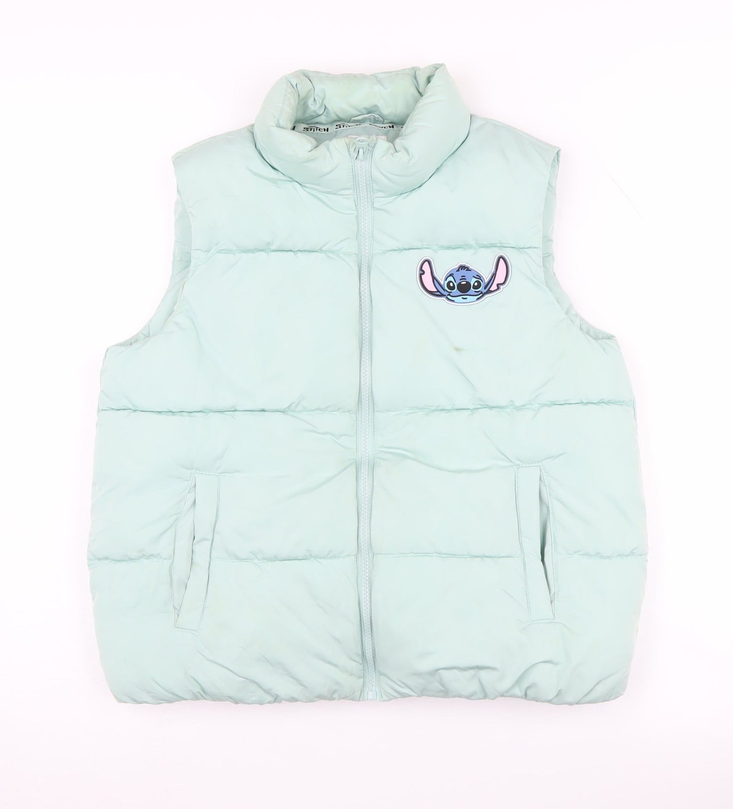 Disney Stitch Girls Green Puffer Jacket 12-13 Years