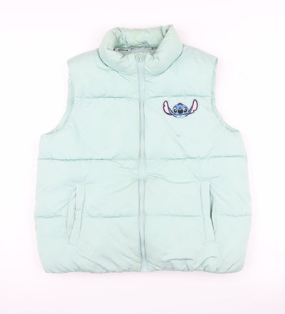 Disney Stitch Girls Green Puffer Jacket 12-13 Years