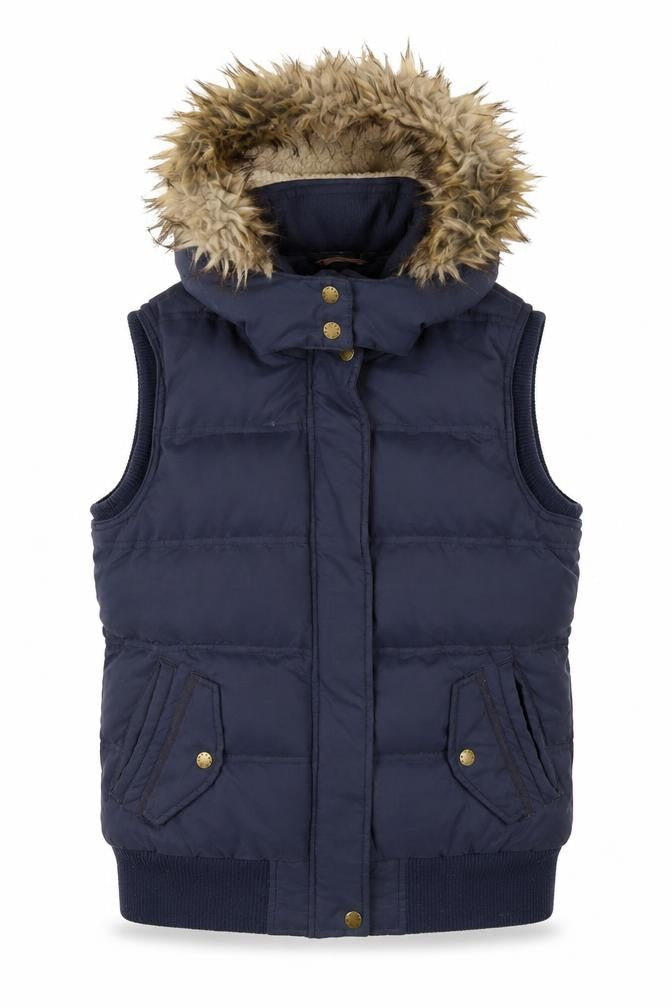 Womens UK Size 10 Fat Face Blue Puffer Jacket