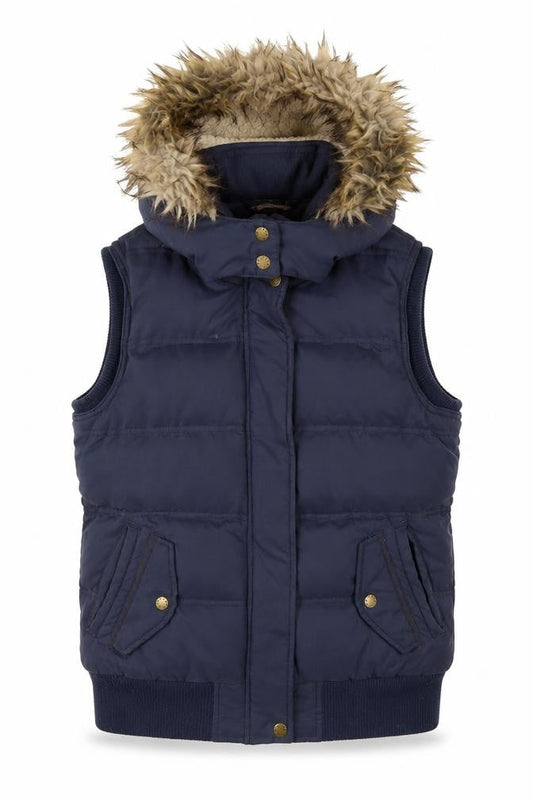 Womens UK Size 10 Fat Face Blue Puffer Jacket