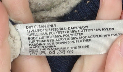 Fat Face Women's Blue Puffer Waistcoat Hooded Size 10