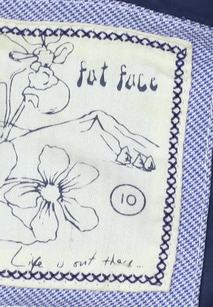 Fat Face Women's Blue Puffer Waistcoat Hooded Size 10