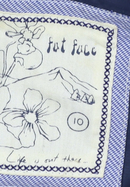 Fat Face Women's Blue Puffer Waistcoat Hooded Size 10