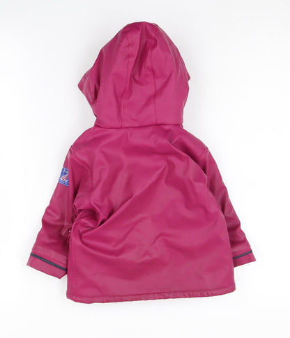 JoJo Maman Bébé Pink Girls Rain Jacket 12-18 Months