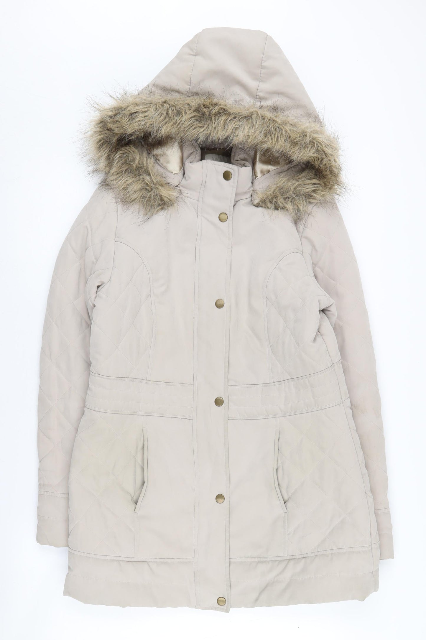 Womens UK Size 10 BHS Beige Puffer Jacket